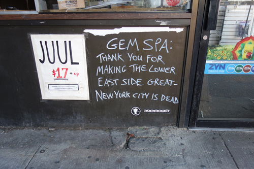 Gem Spa stripped of its signage in East Village