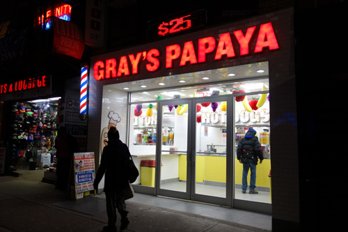 Gray's Papaya, Hot Dogs, Times Square, NYC