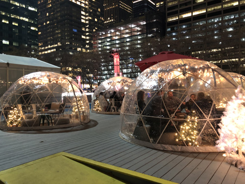 Bryant Park Igloos, Outdoor Dining, NYC